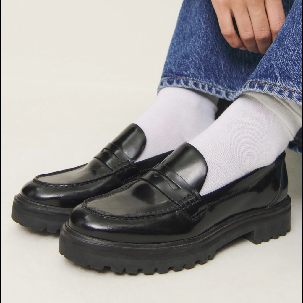 Reformation Agathea Chunky Loafer Black - Size 8